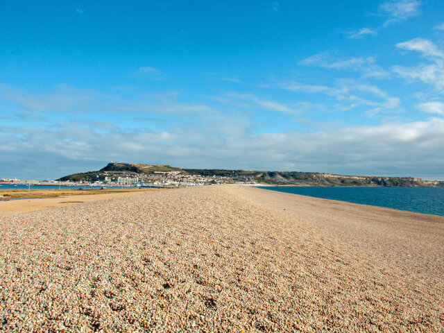 Popular Chesil beach in Dorset