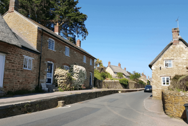 Cycling through Abbotsbury Dorset