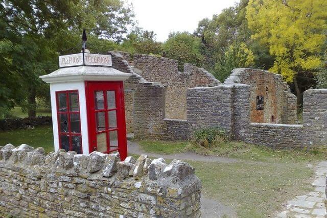 Tyneham Ghost Village ruins of building