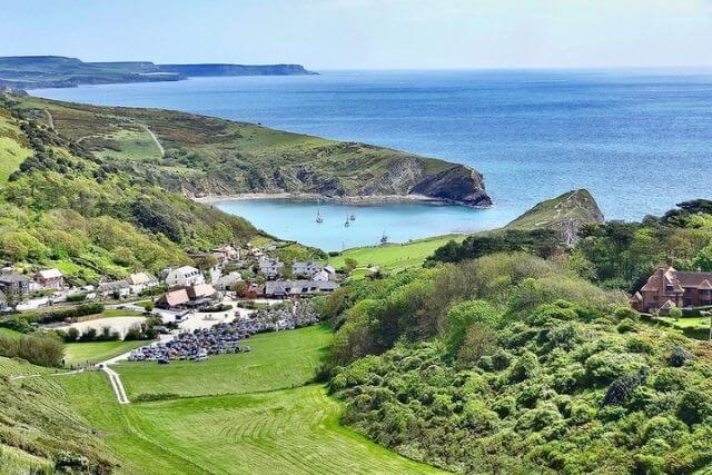 View of Lulworth Cove and the Jurassic Coast