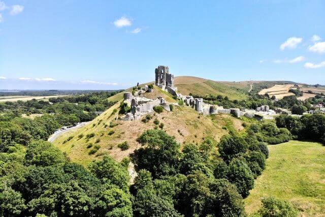 Corfe Castle and the Purbeck Hills