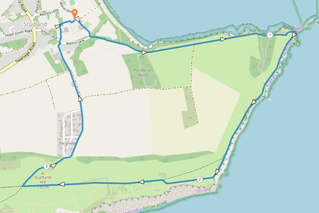 Old Harry Rocks Walk Map