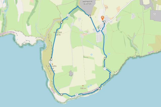 St Aldhelms Head Rocks Walk Map