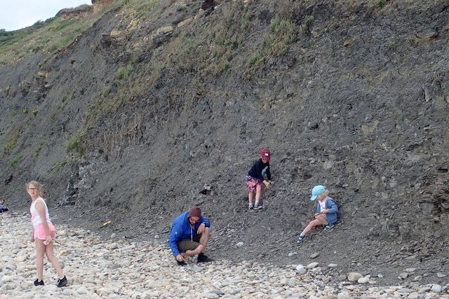 fossil hunting on charmouth beach