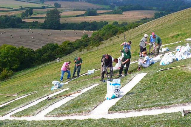 Working on the Cerne Abbas Giant