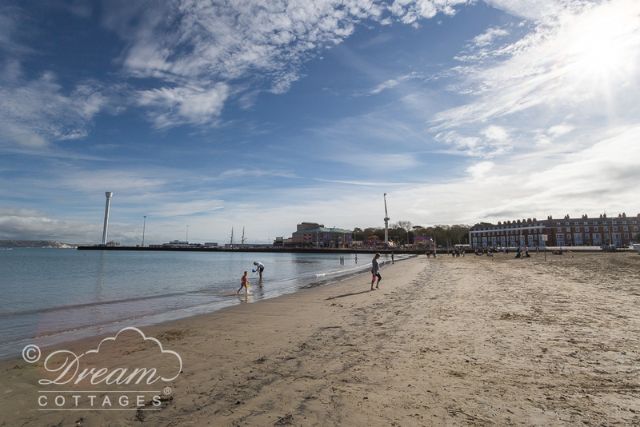 Sunny day over Weymouth Beach