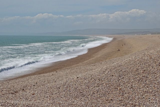 walking along chesil beach